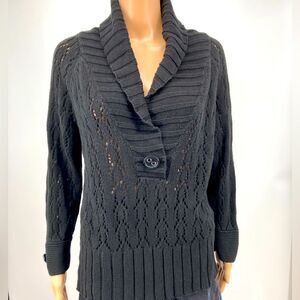DKNY Jeans Women’s Black Knit Sweater Size XL
